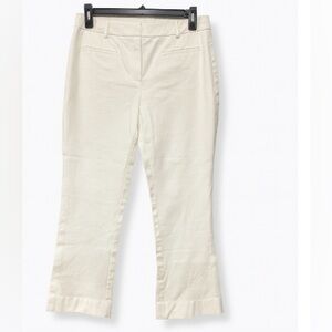 Anthropologie x Maeve The Essential Slim Kick Flare Pants women US 8 Cream/Ivory